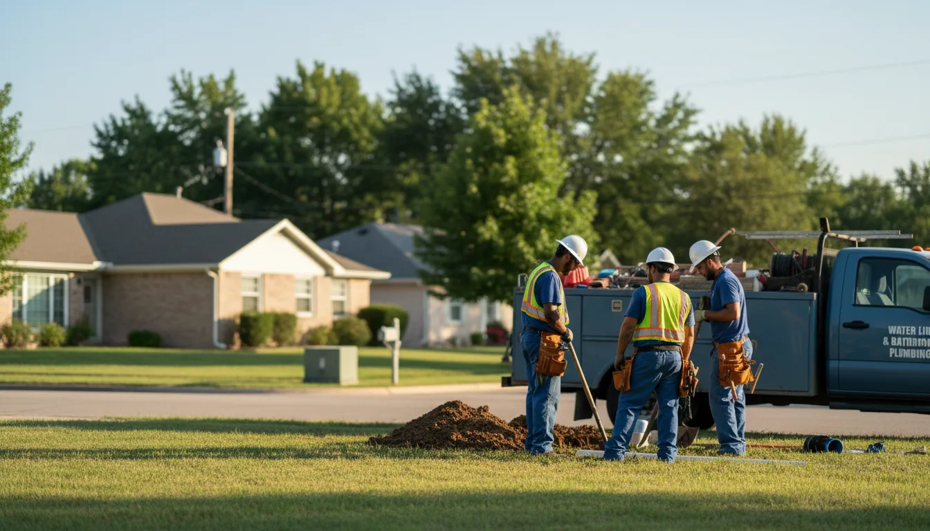 Residential water line and bathroom plumbing service in Cherokee, OK